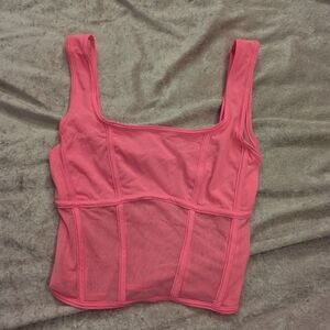 No Boundaries Vibrant Pink Mesh Top